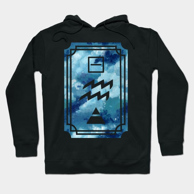 Aquarius Zodiac Sign Hoodie by JJLosh